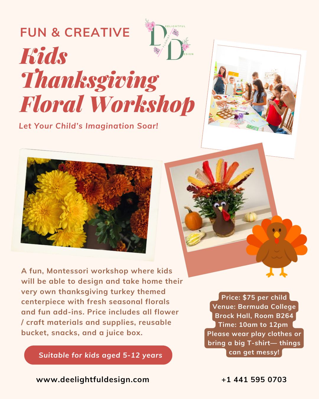 Kids Thanksgiving Flower Workshop